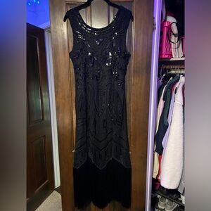 Black, sequins, short